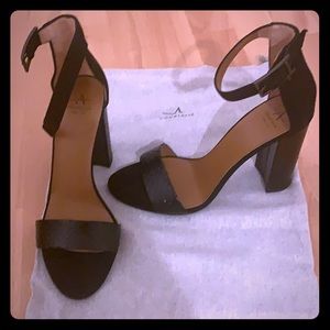 Black high heel sandals